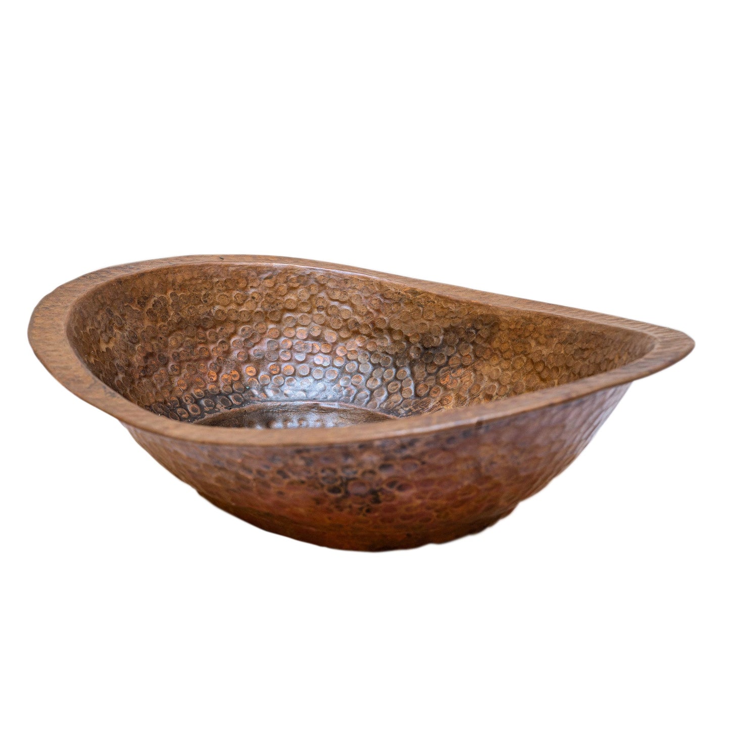 Copper Hand Hammered Oval Bathroom Vanity Sink – Durable Pure Copper Sink for Modern Bathrooms