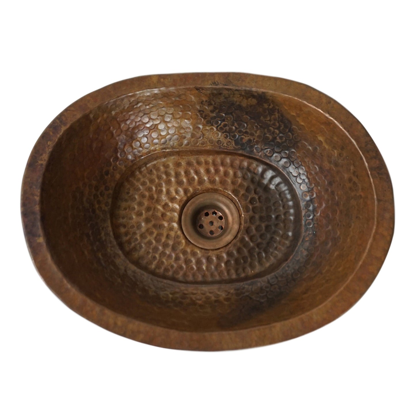 Copper Hand Hammered Oval Bathroom Vanity Sink – Durable Pure Copper Sink for Modern Bathrooms