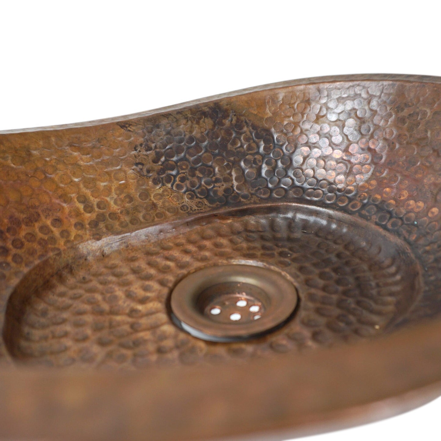 Copper Hand Hammered Oval Bathroom Vanity Sink – Durable Pure Copper Sink for Modern Bathrooms