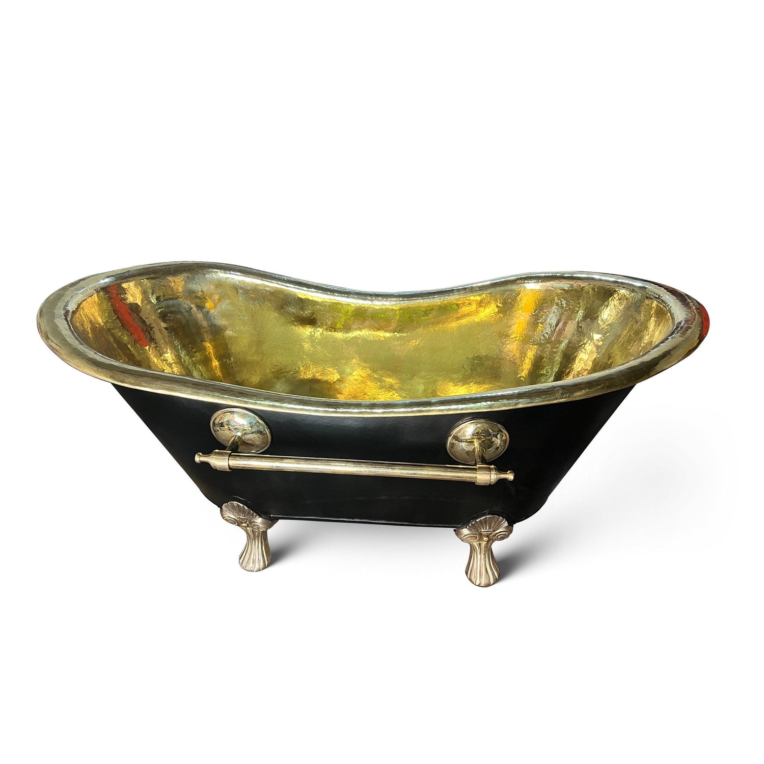 Luxurious Brass Clawfoot Bathtub – Black Exterior & Timeless Elegance